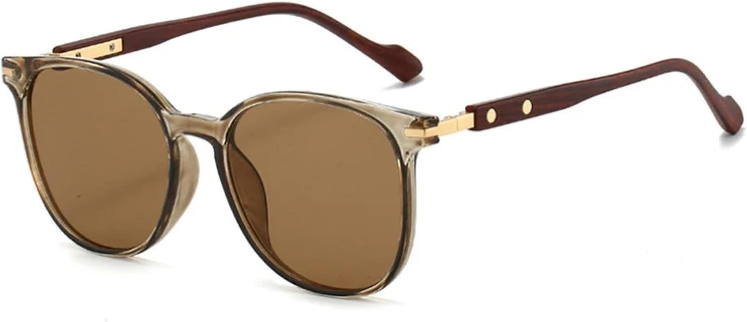 

Модные овальные солнцезащитные очки с заклепками для женщин, ретро-градиентные очки с защитой от УФ-излучения UV400, мужские солнцезащитные очки в стиле панк TKKTLLT, Champagne Tea