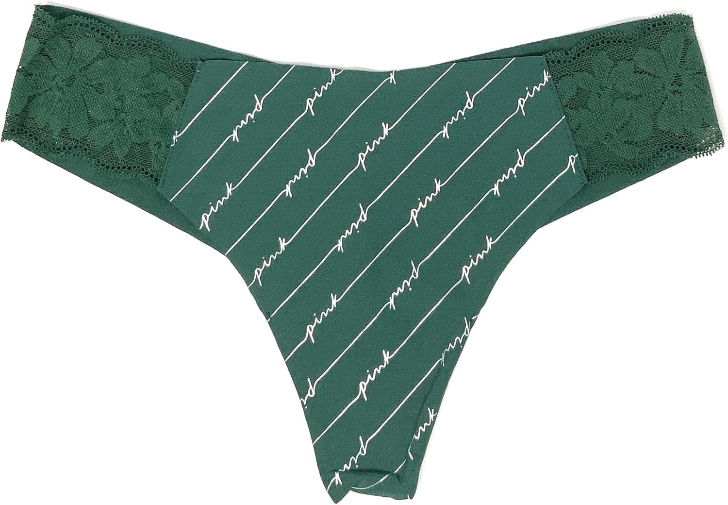 

Victoria's Secret PINK трусики-стринги No-Show, Dark Green/Silver Pink