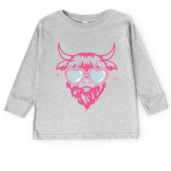 

Футболка с принтом Cow heart glasses glitter для малышей The Juniper Shop, Heather Grey