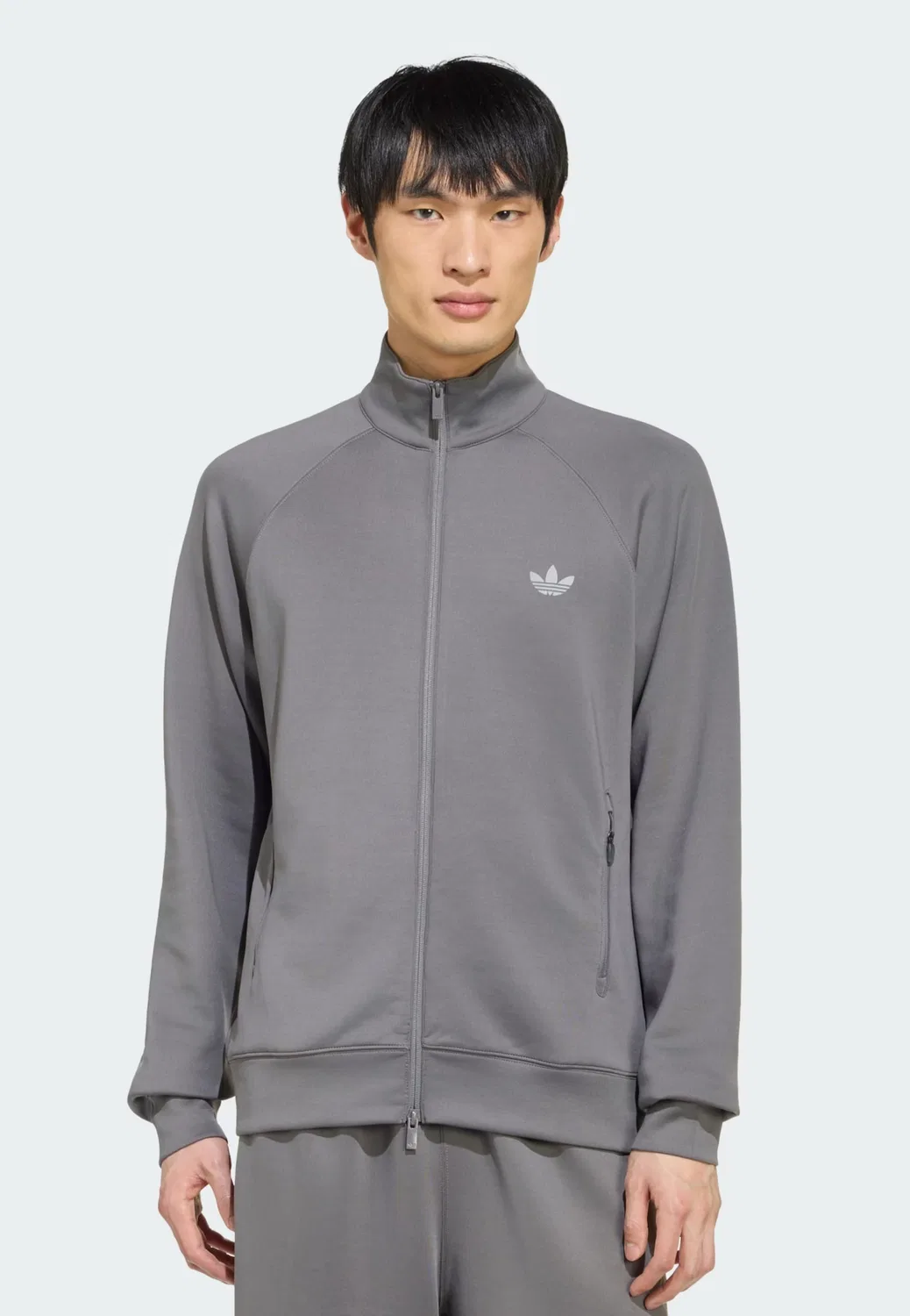 Толстовка на молнии Adidas Originals Trefoil Essentials серого цвета — фото 2
