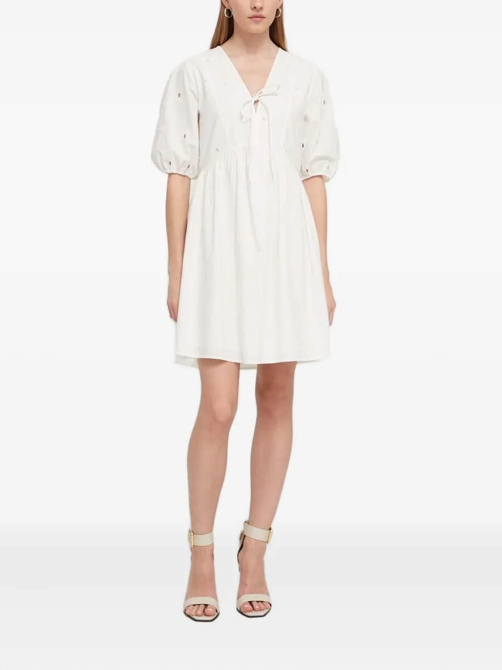 

Платье мини с объемными рукавами Desigual, белый