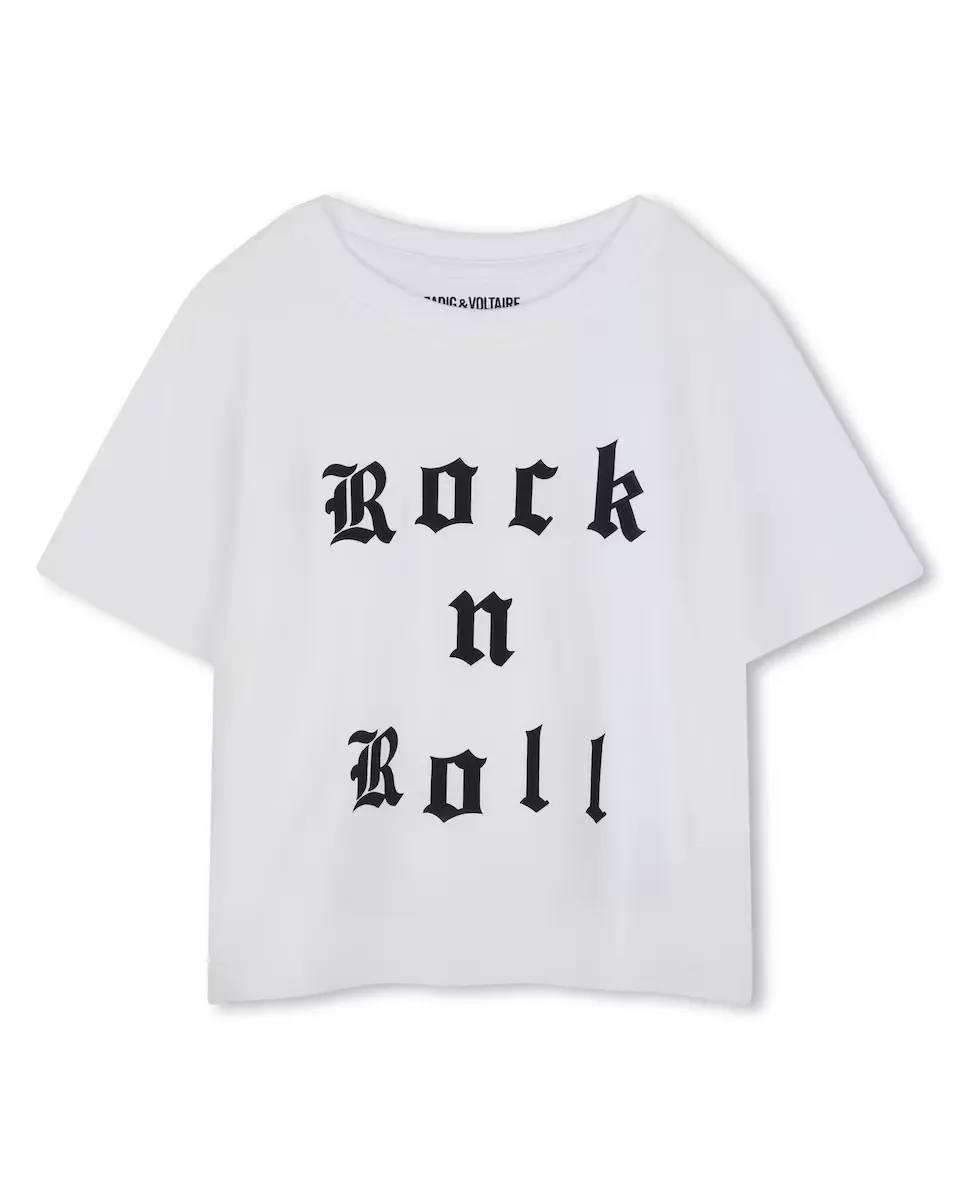 

Футболка для девочки из 100% хлопка с короткими рукавами Zadig & Voltaire, белый