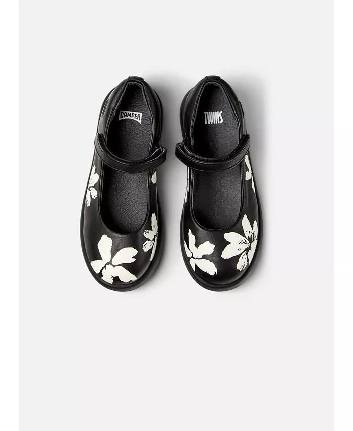 

Детские дуэт близнецы кожаные туфли Mary Janes Camper, черный