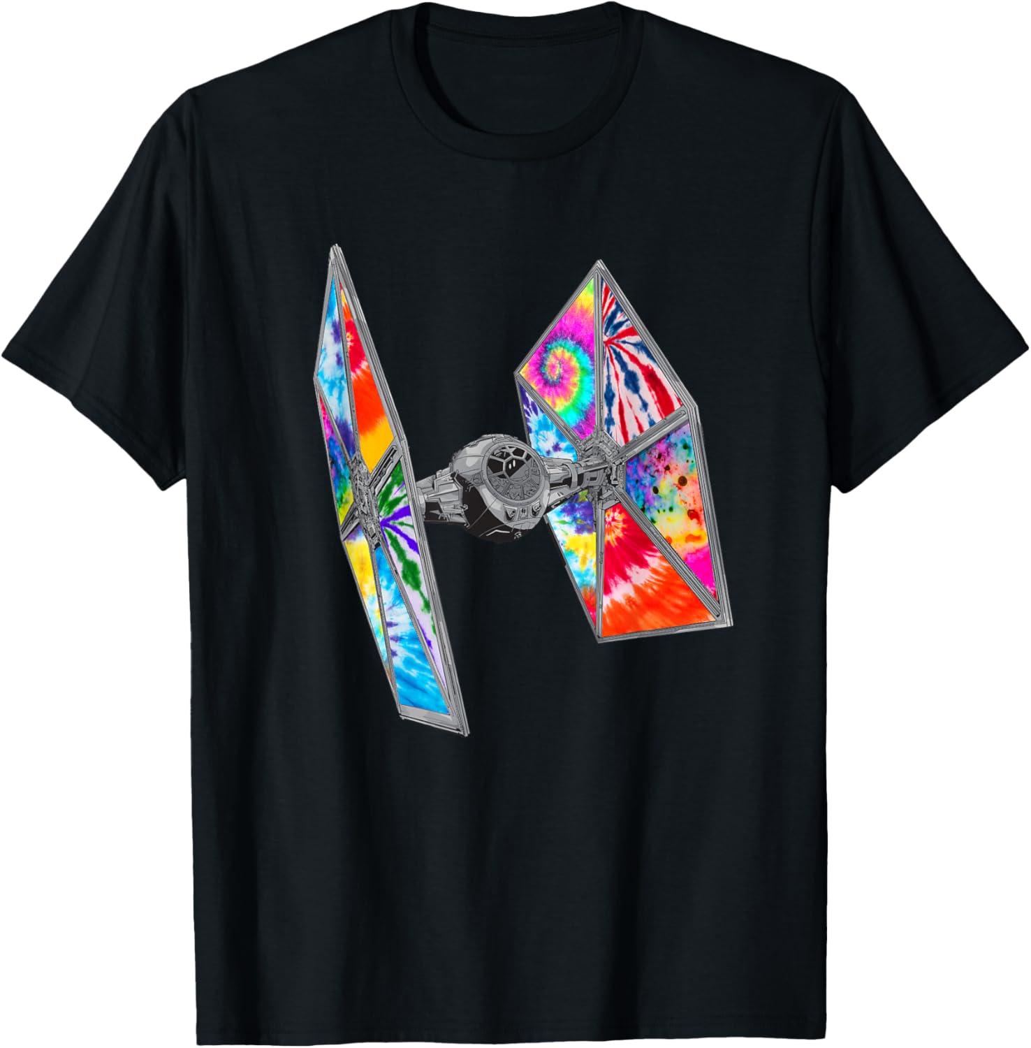 

Футболка Star Wars Tie Fighter Rainbow Tie Dye, черная