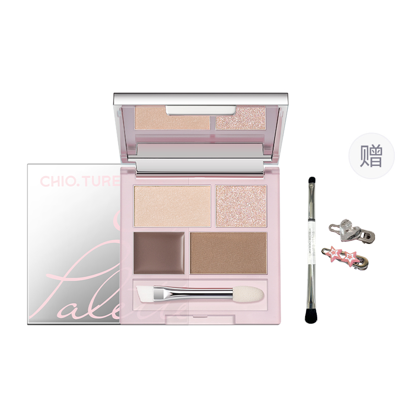 

Палетка теней для век Pengpeng 4 Colors Oriental Eyes, пудровая текстура, легко растушевывается, натуральный перламутр, 3,2 г CHIOTURE