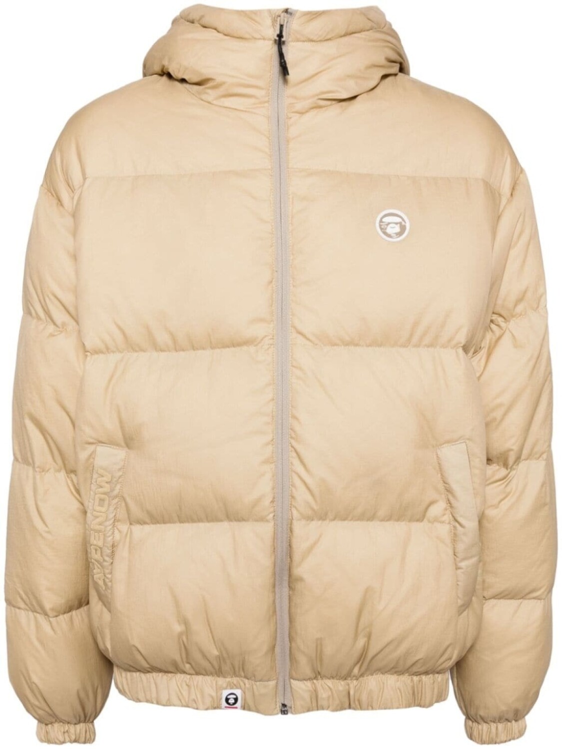 

AAPE BY *A BATHING APE пуховик с нашивкой-логотипом, серый