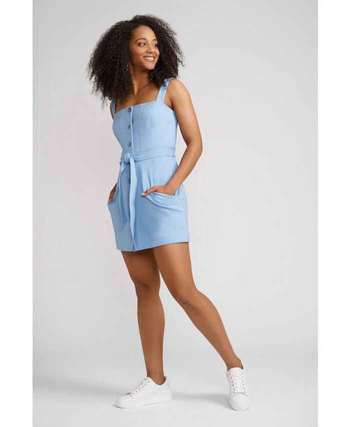 

Мини-платье Taylor на пуговицах спереди-SKY Caldwell Collection, синий