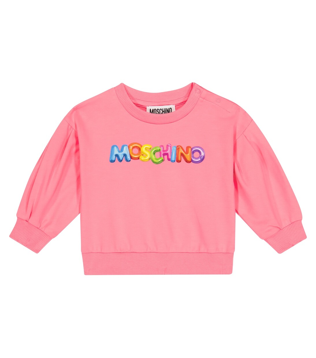 

Хлопковая толстовка с логотипом baby Moschino Kids, розовый
