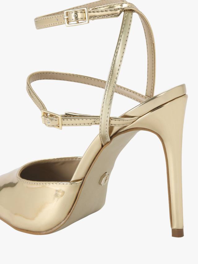 Eterno металлические босоножки на каблуке с тонкими ремешками Carvela, Gold — фото 3