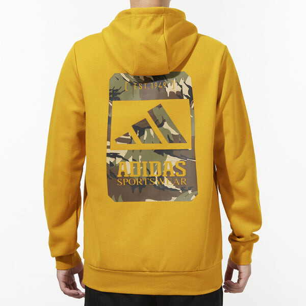 Толстовка men's back camouflage logo printing sports gold color Adidas, золотой — фото 4