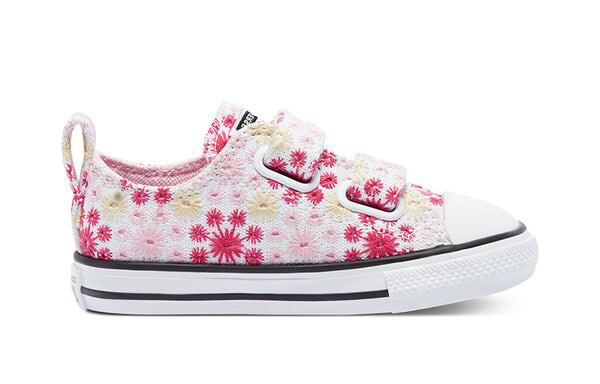 Кроссовки chuck taylor all star low top embroidery pink/yellow Converse, розовый — фото 2