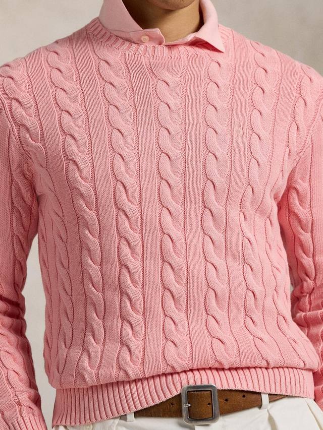 Поло из хлопка с рельефным узором Ralph Lauren, Rose Gmd — фото 3