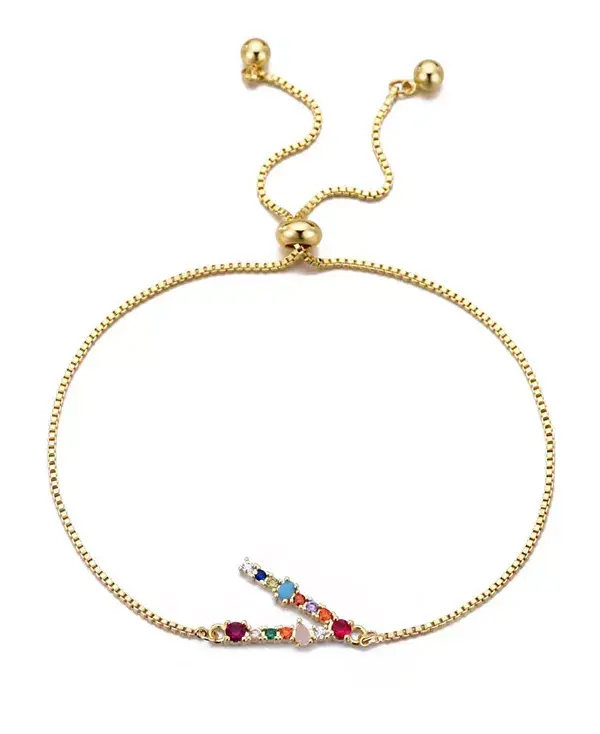 

Браслет-Боло с разноцветными золотыми камнями Adornia, multi-v