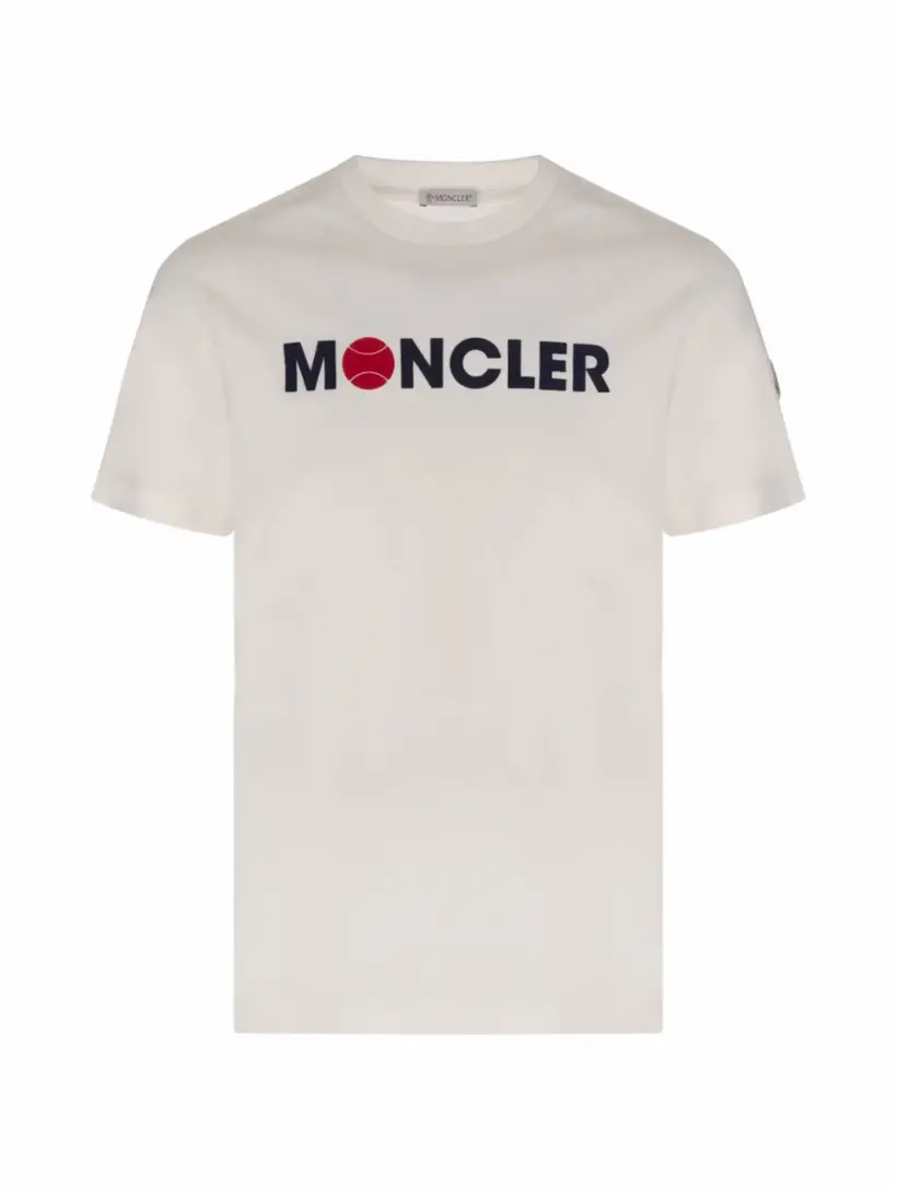 

Хлопковая футболка с логотипом Moncler, белый