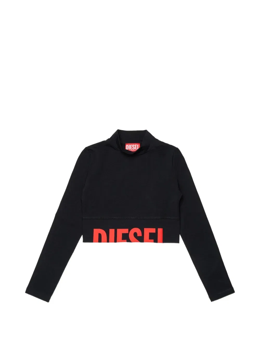 Укороченная футболка с логотипом Diesel Kids, черный