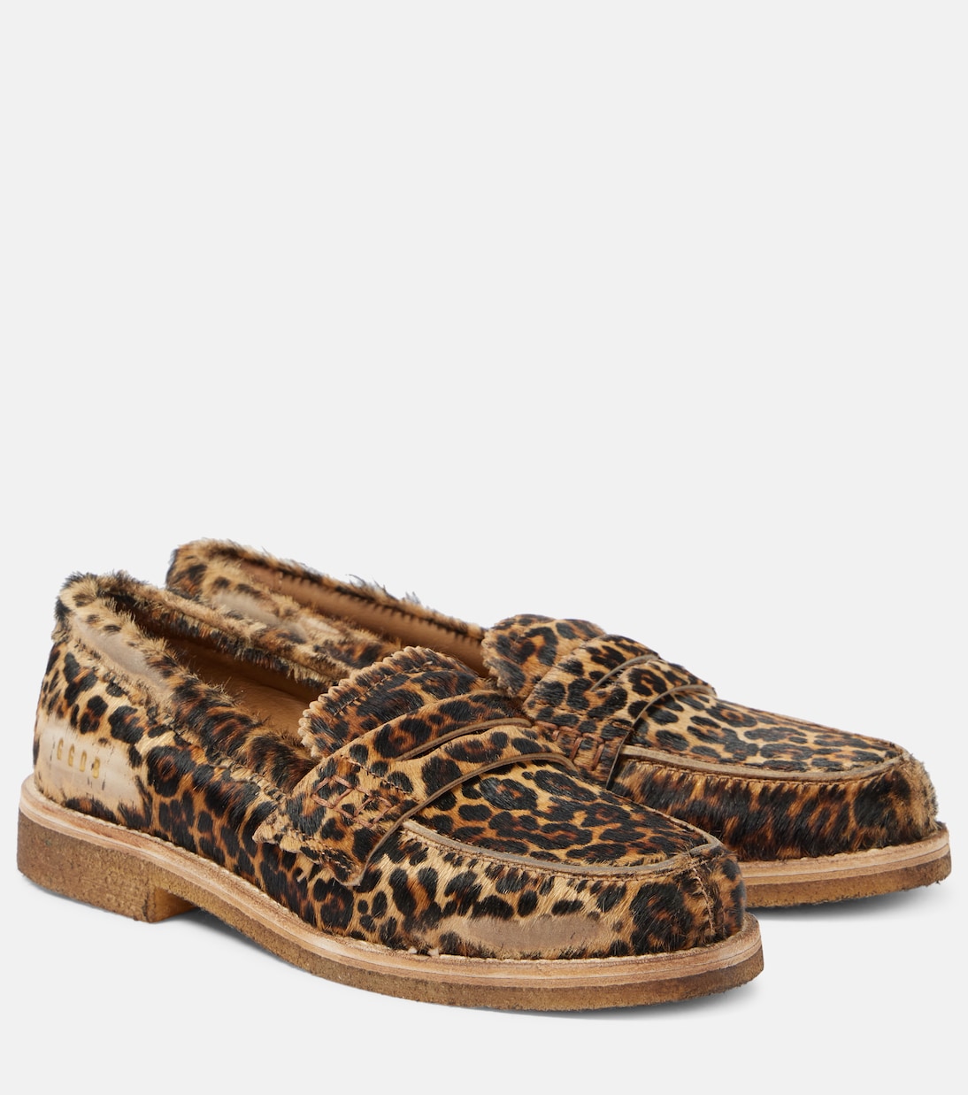 Пенни-лоферы из телячьей кожи Jerry Golden Goose, Beige Brown Leo