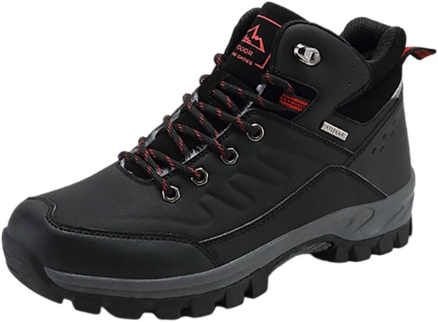 

Мужские походные ботинки kiobrvhe большого размера с контрастным цветом, дышащие, водонепроницаемые, с нескользящей легкой подошвой, средний ботинок до щиколотки, черный