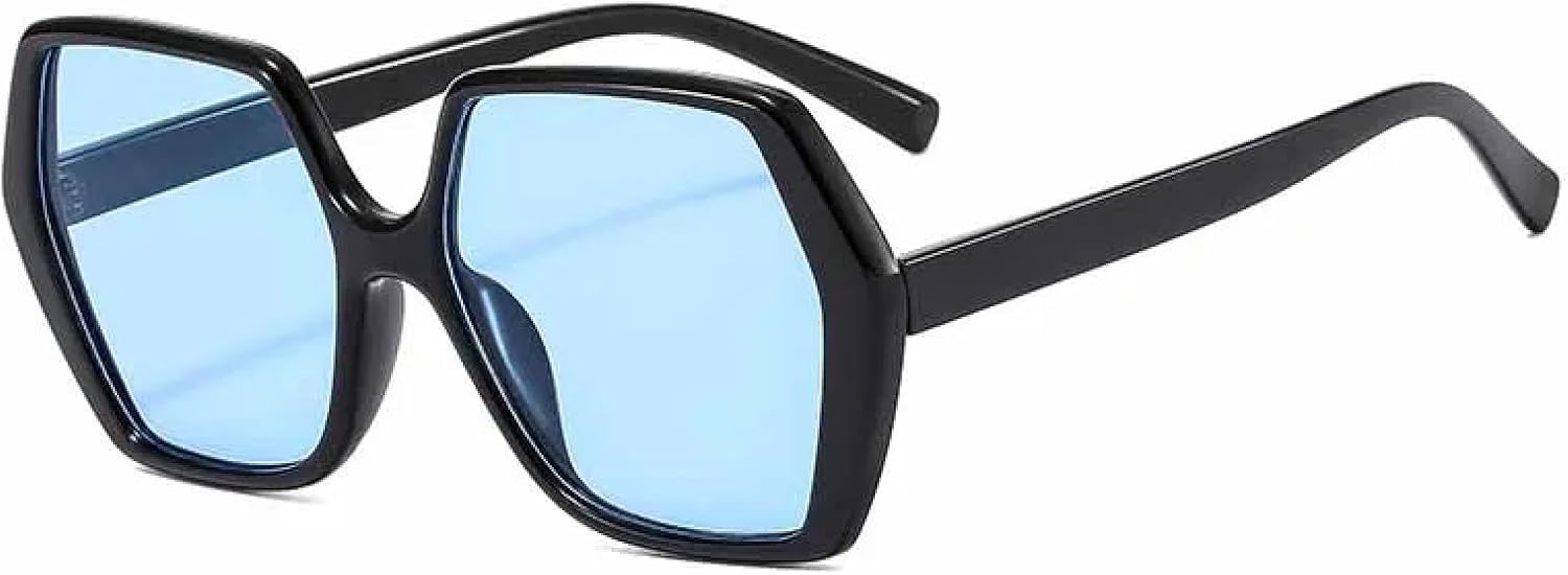 

Винтажные классические солнцезащитные очки в крупной оправе Polygon для мужчин, женщин и унисекс, модные, для активного отдыха и путешествий, с защитой от УФ-излучения UV400 TKKTLLT, Black Blue