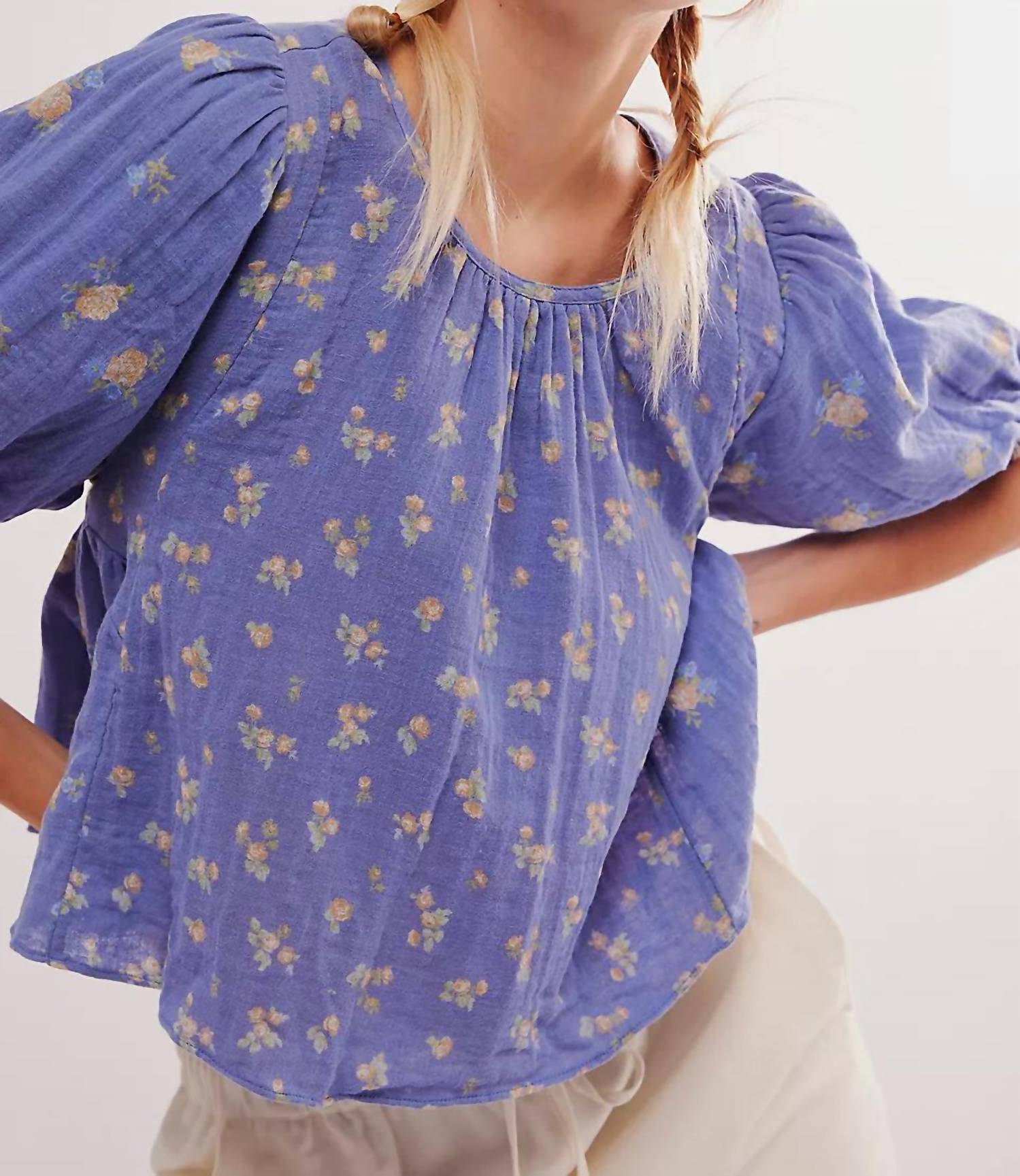 

Топ с принтом Chloe фиолетового цвета Free People