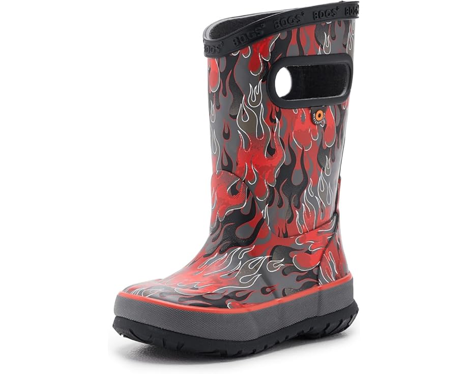 

Детские резиновые сапоги Bogs Kids Rainboot Fire Flame (Little Kid/Big Kid), Dark Gray Multi