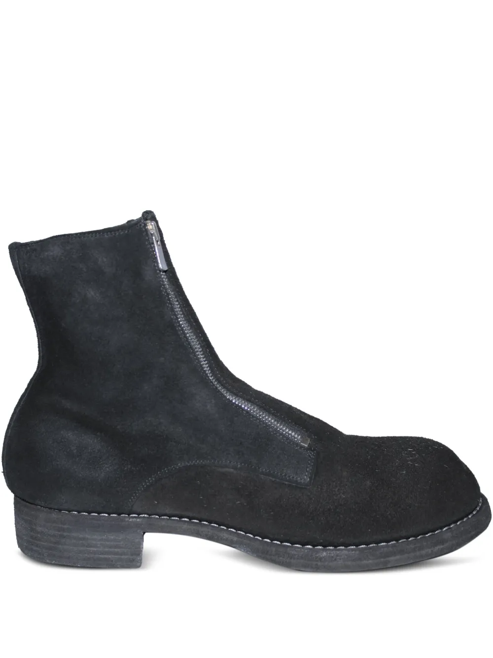 

Замшевые сапоги с молнией спереди Guidi, черный
