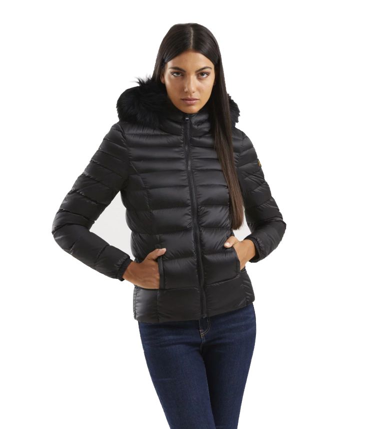 

Шикарная стеганая куртка с меховым капюшоном Refrigiwear, черный