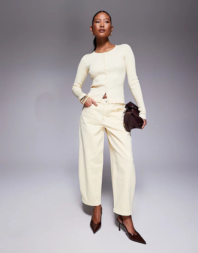 

Джинсы River Island Petite barrel в желтом цвете