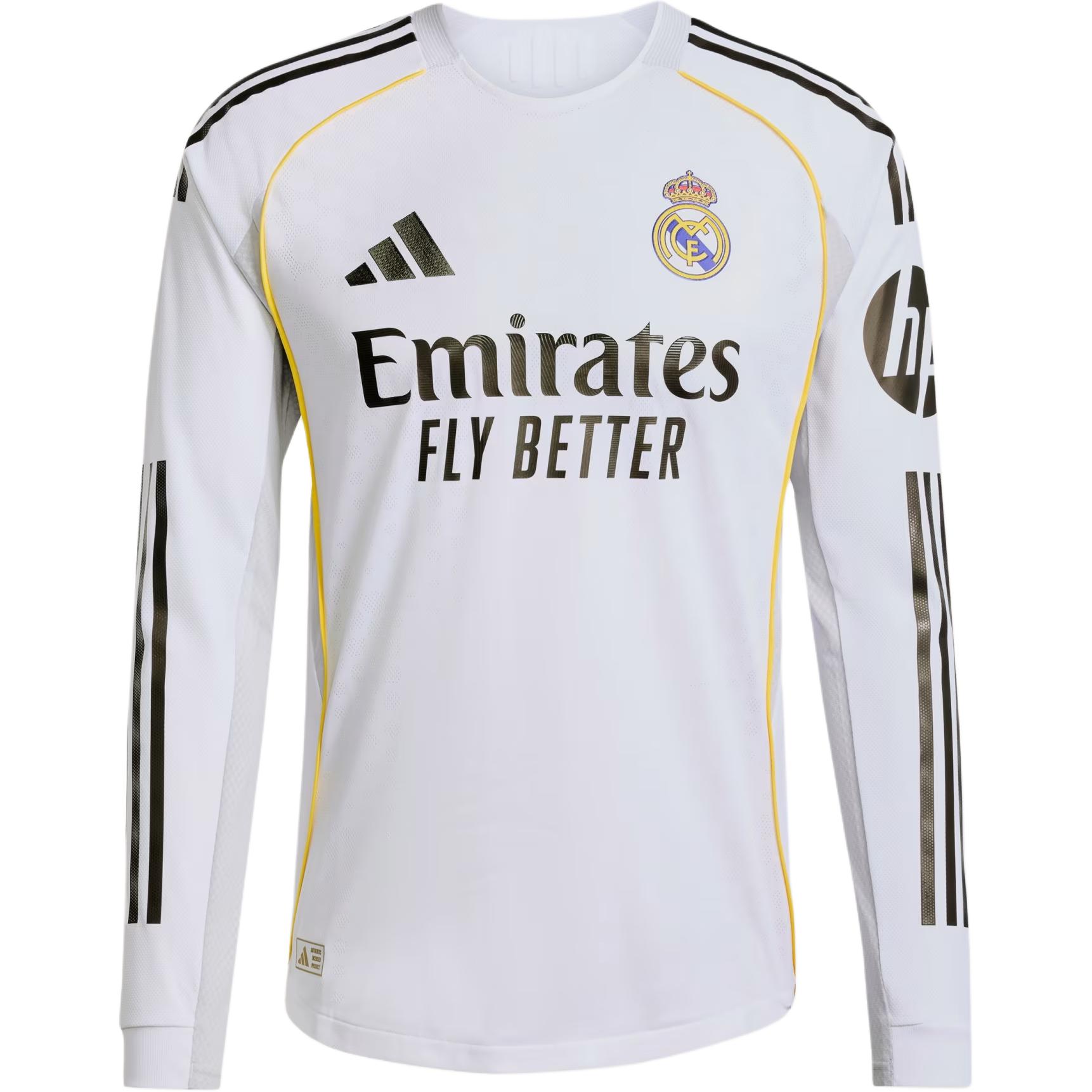 

Футболка Real Madrid 25/26 домашняя автентичная с длинными рукавами Adidas, белый