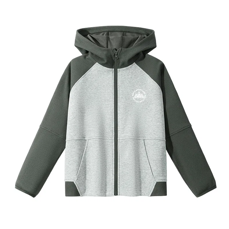 Свитшот детский с капюшоном PEAK Light Heather Gray/PK White Silicone K