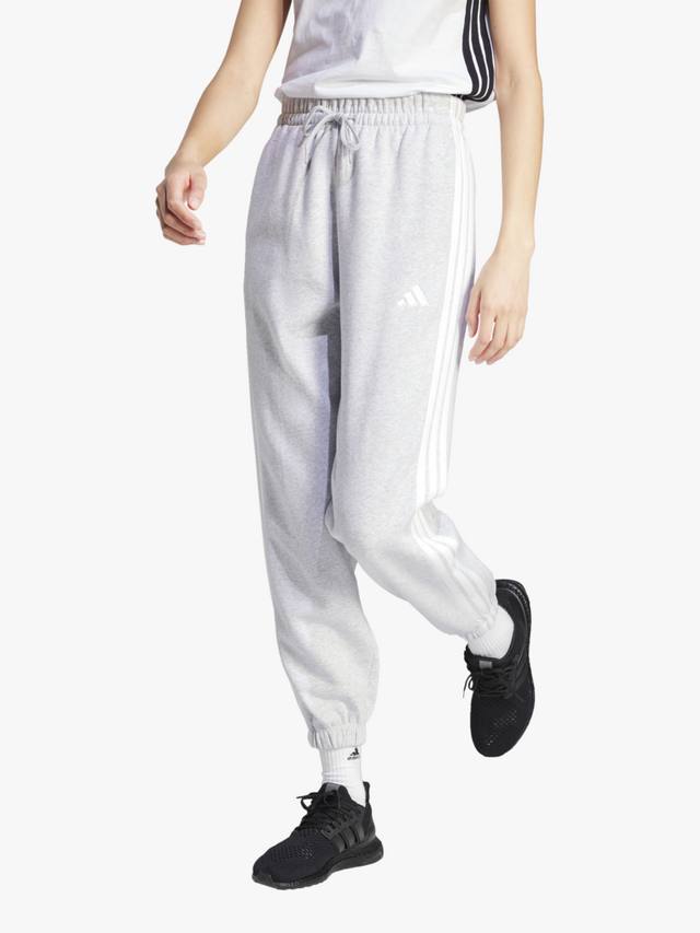 

Женские эластичные брюки Essentials 3 Stripes из флиса adidas, Grey Heather/White