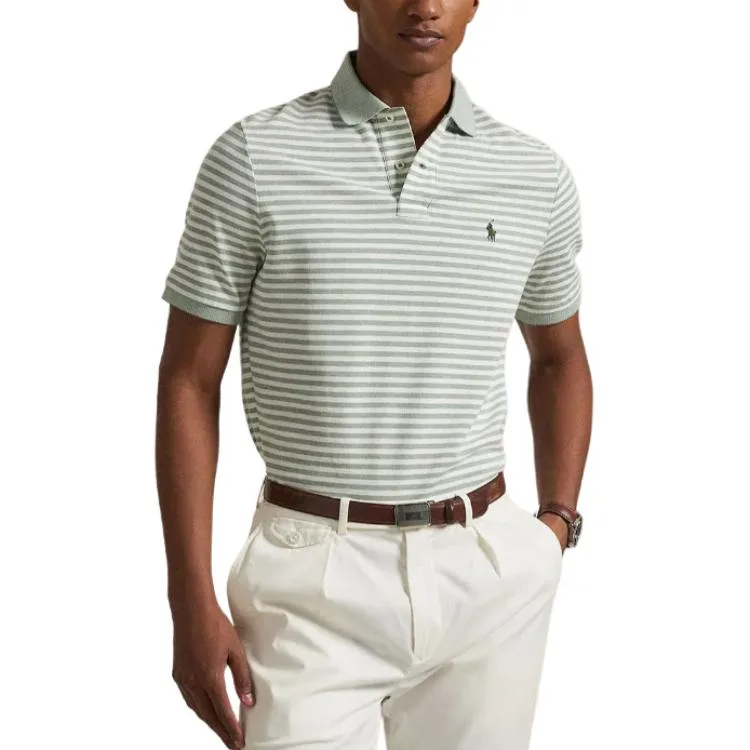 Поло из хлопка в полоску Polo Ralph Lauren, светло-зеленый — фото 4
