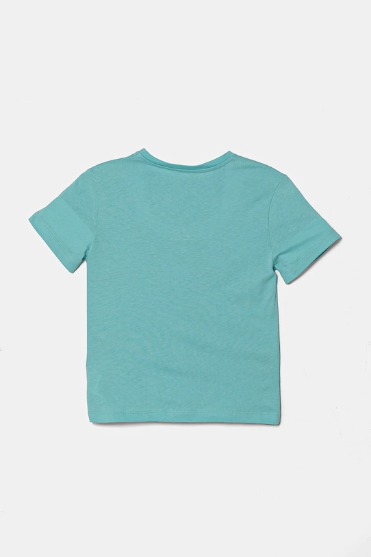 Детская хлопковая футболка United Colors Of Benetton, бирюзовый — фото 2
