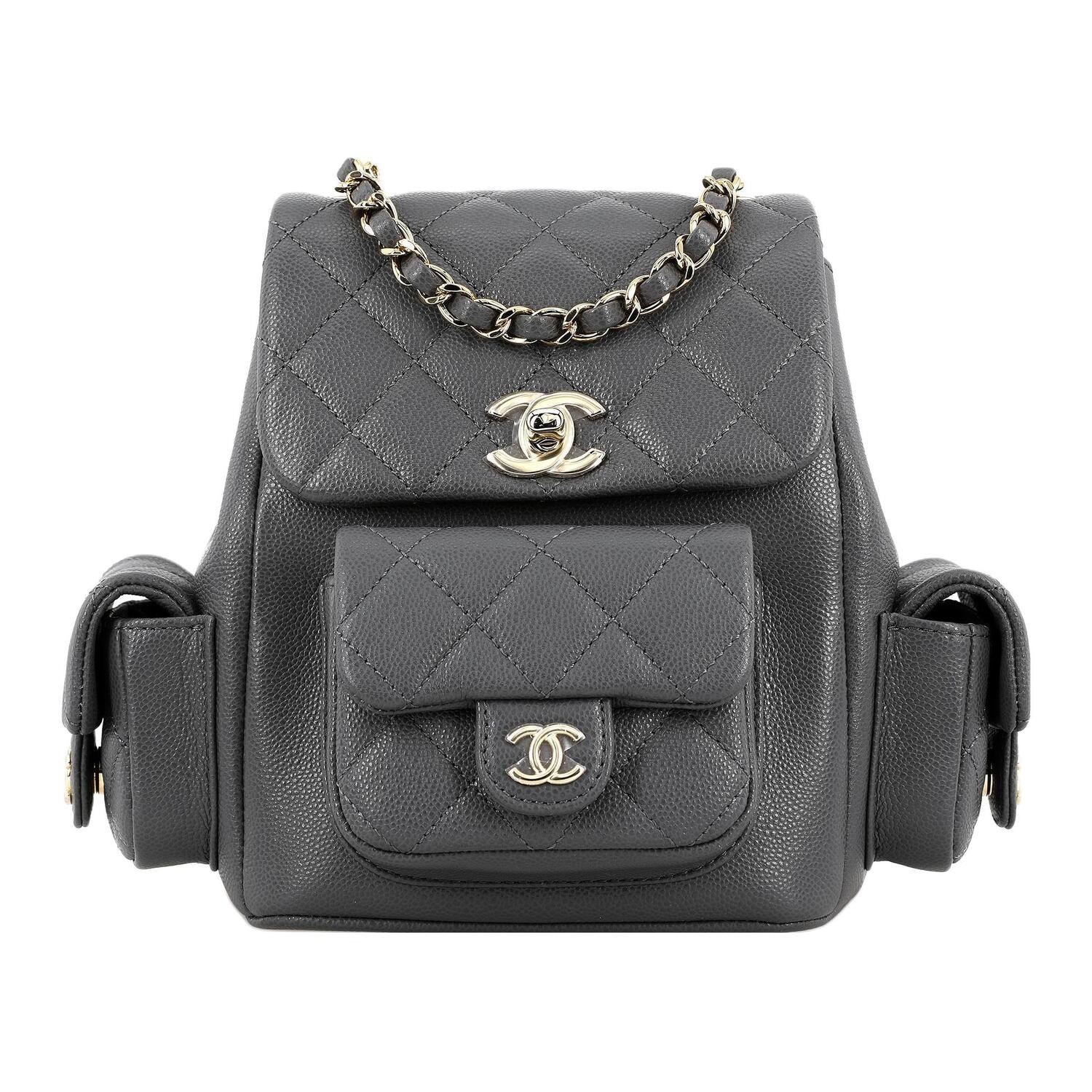 

Сумка-рюкзак Small Duma 23K из зерненой телячьей кожи темно-серого цвета AS4399 CHANEL