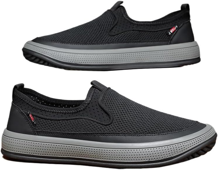 

Мужские сетчатые слипоны Hhhchpm для ходьбы- удобные лоферы, модные кроссовки, черный