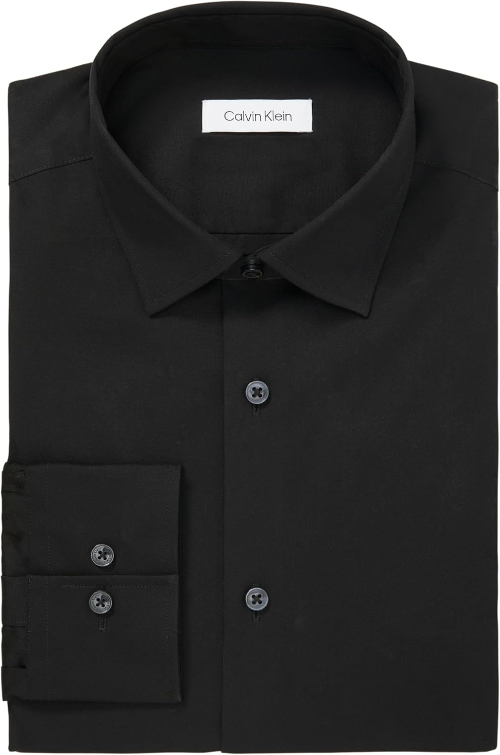 Мужская рубашка Calvin Klein Slim Fit из тонкого хлопкового эластичного материала, Black — фото 3