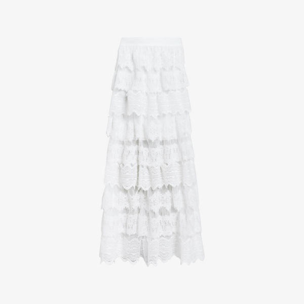 

Юбка макси Allsaints Lizi многослойная кружевная, белый
