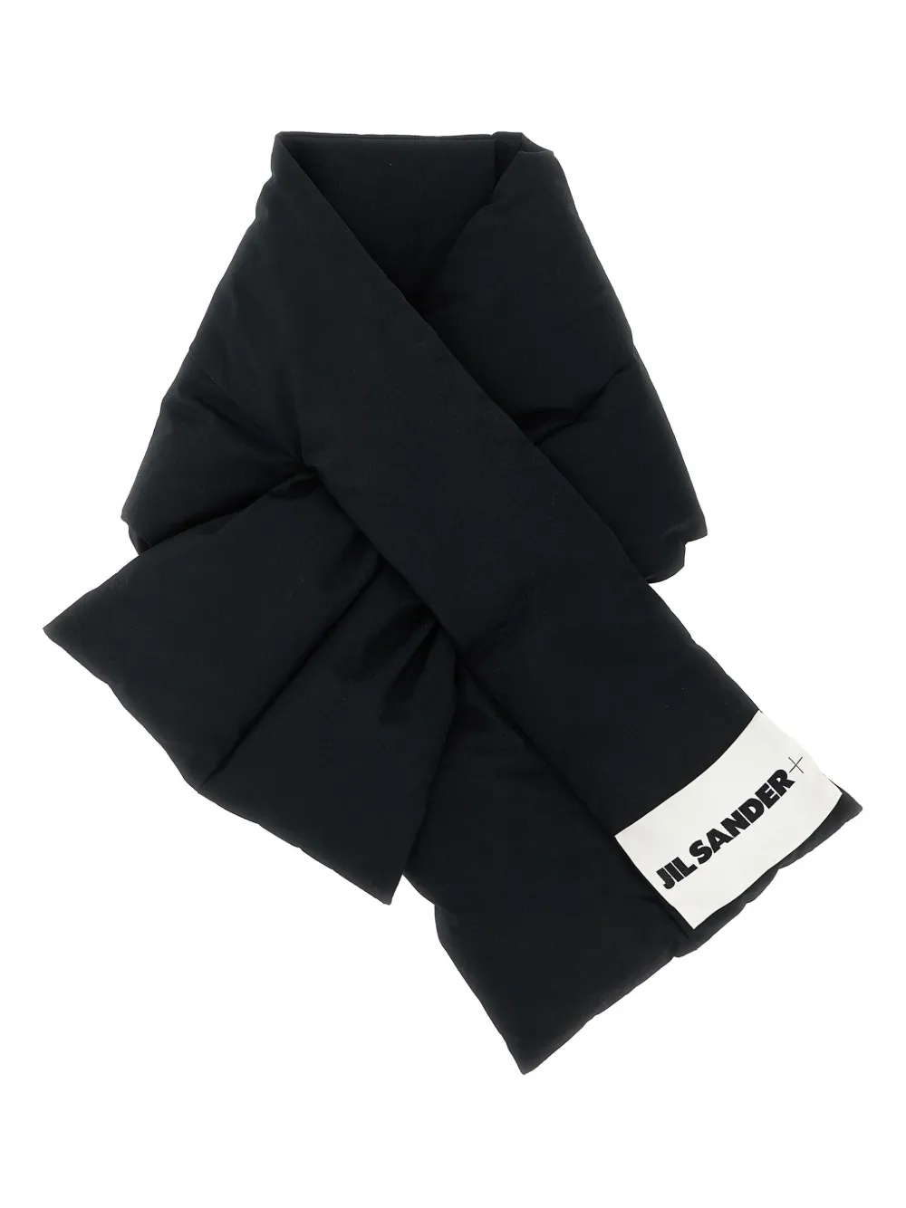 

Утепленный шарф с нашивкой-логотипом JIL SANDER, черный