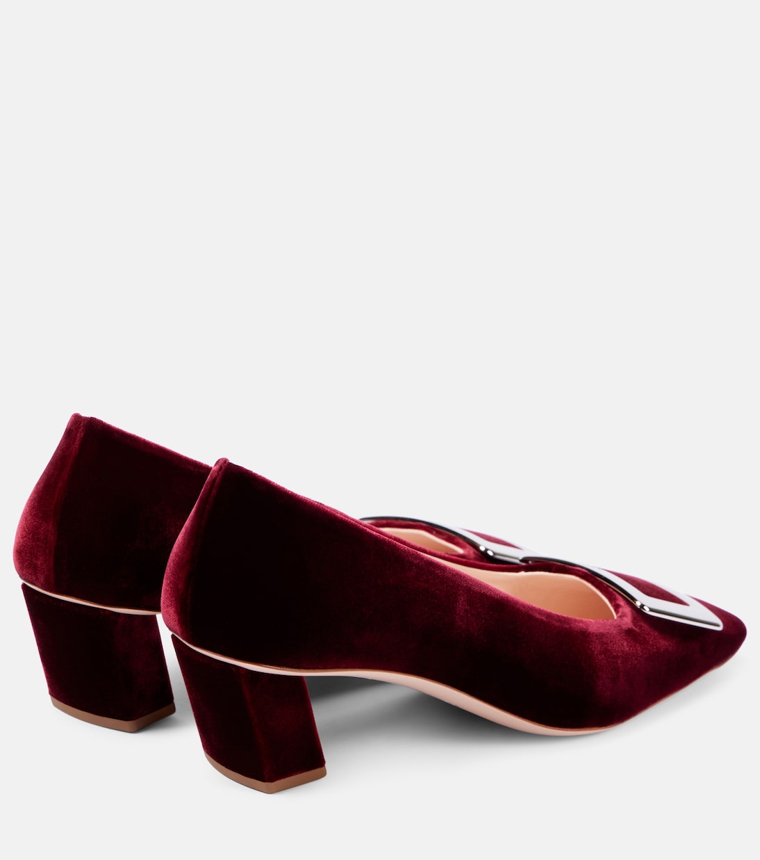 Туфли Belle Vivier 45 с отделкой из искусственного меха Roger Vivier, бордовый — фото 2