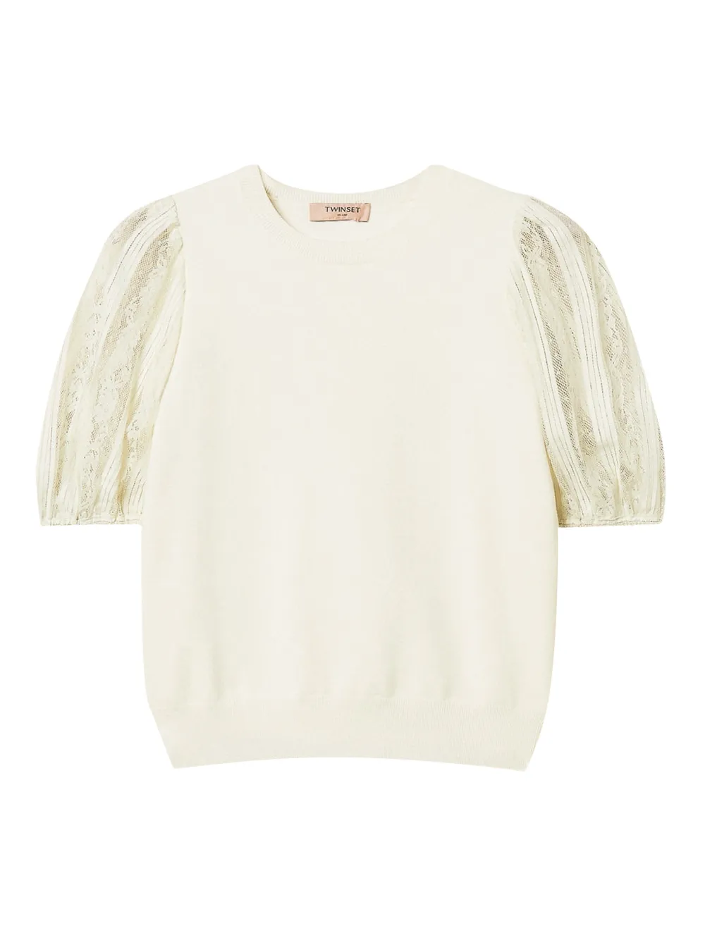 

Топ с кружевными рукавами Twinset, нейтральный