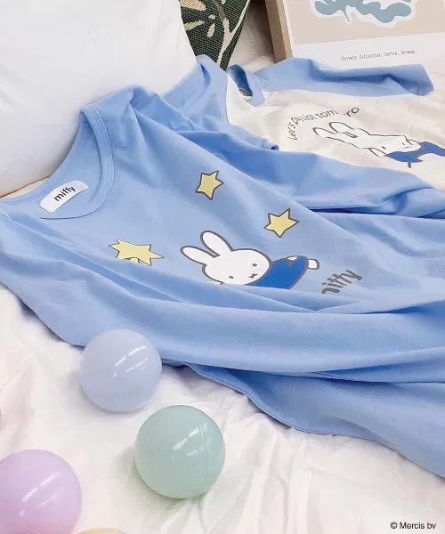 Комплект из 2 топов и брюк Miffy, хлопок, сакс-голубой — фото 3