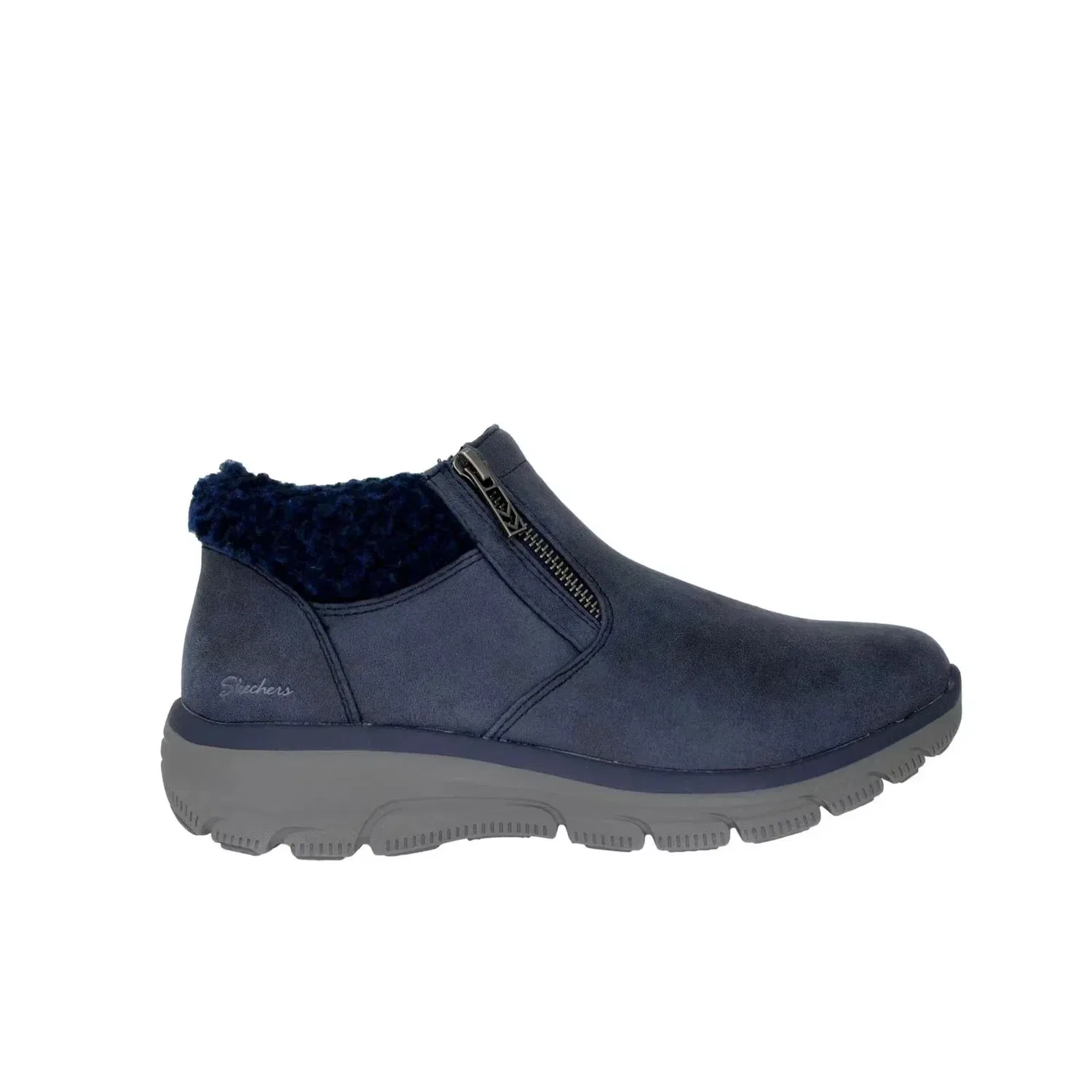 Мужские зимние ботинки Skechers Easy Going-Social Mode 167868-NVY темно-синего цвета ZAP1285 — фото 2