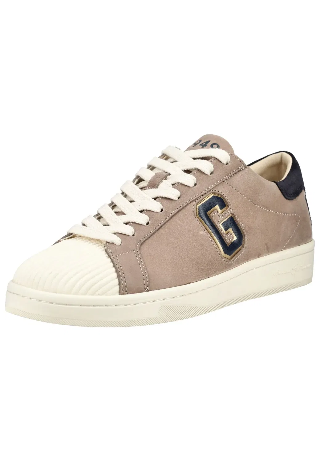 Кроссовки низкие из кожи, GANT, светло-серый