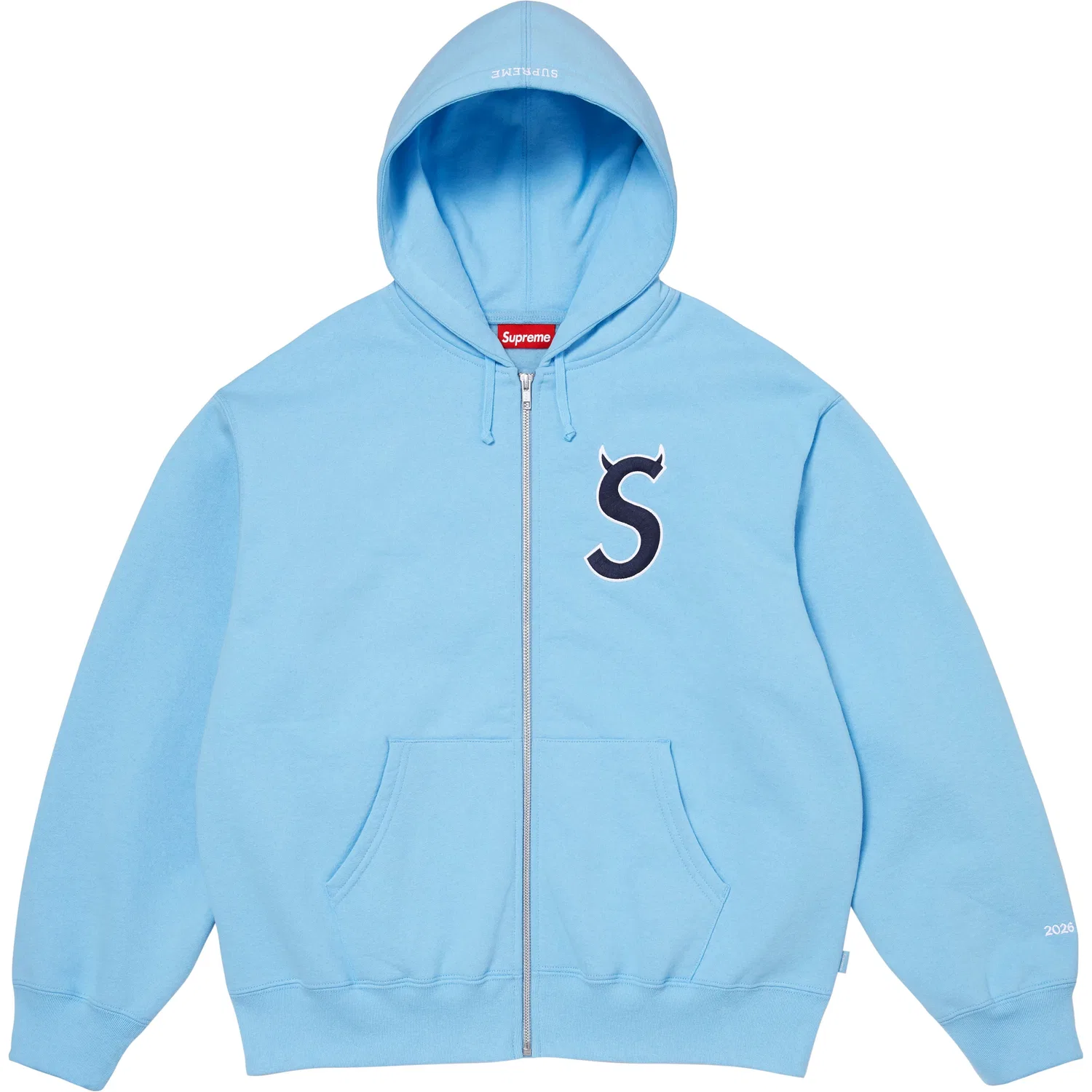 Толстовка на молнии с капюшоном Devil S Logo, унисекс Supreme, Blue/BLUE