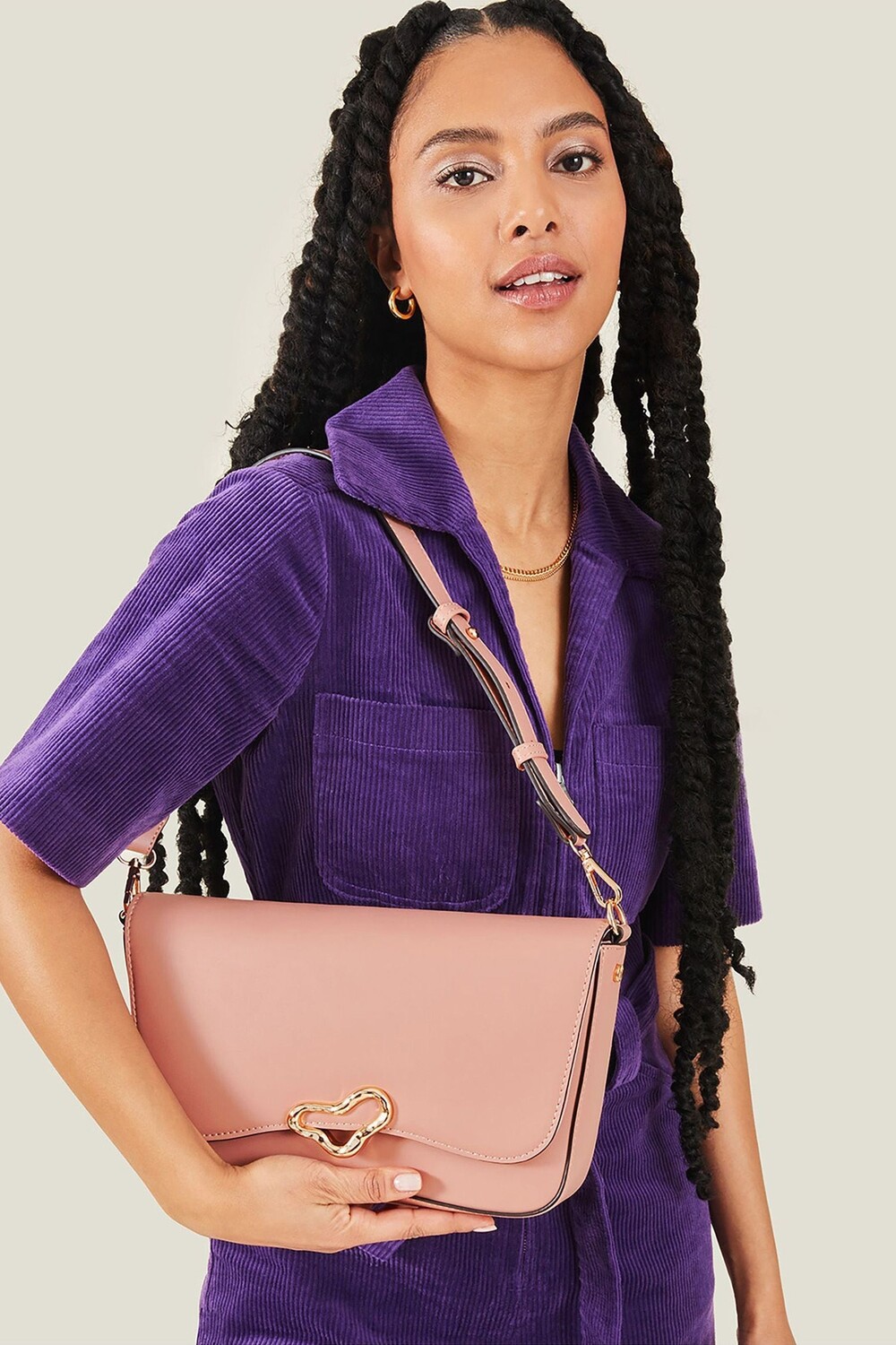 

Сумка на плечо с расплавленными деталями Accessorize, розовый