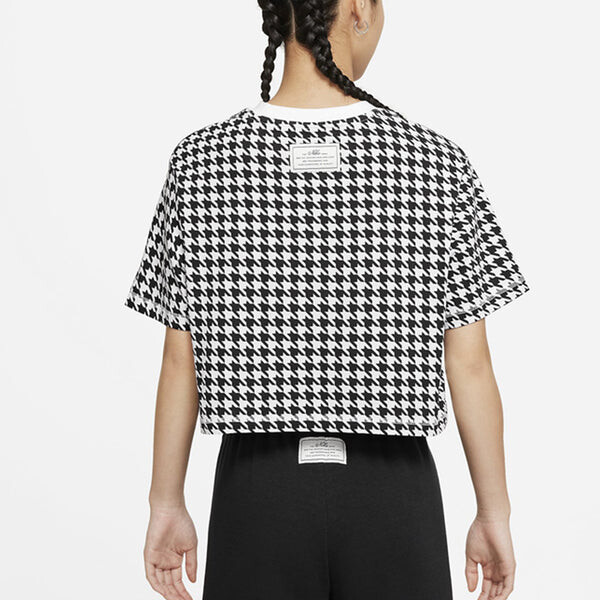 Футболка (WMNS) Nike Sportswear Icon Clash Casual Sports Houndstooth Short Sleeve Black T-Shirt, черный — фото 3