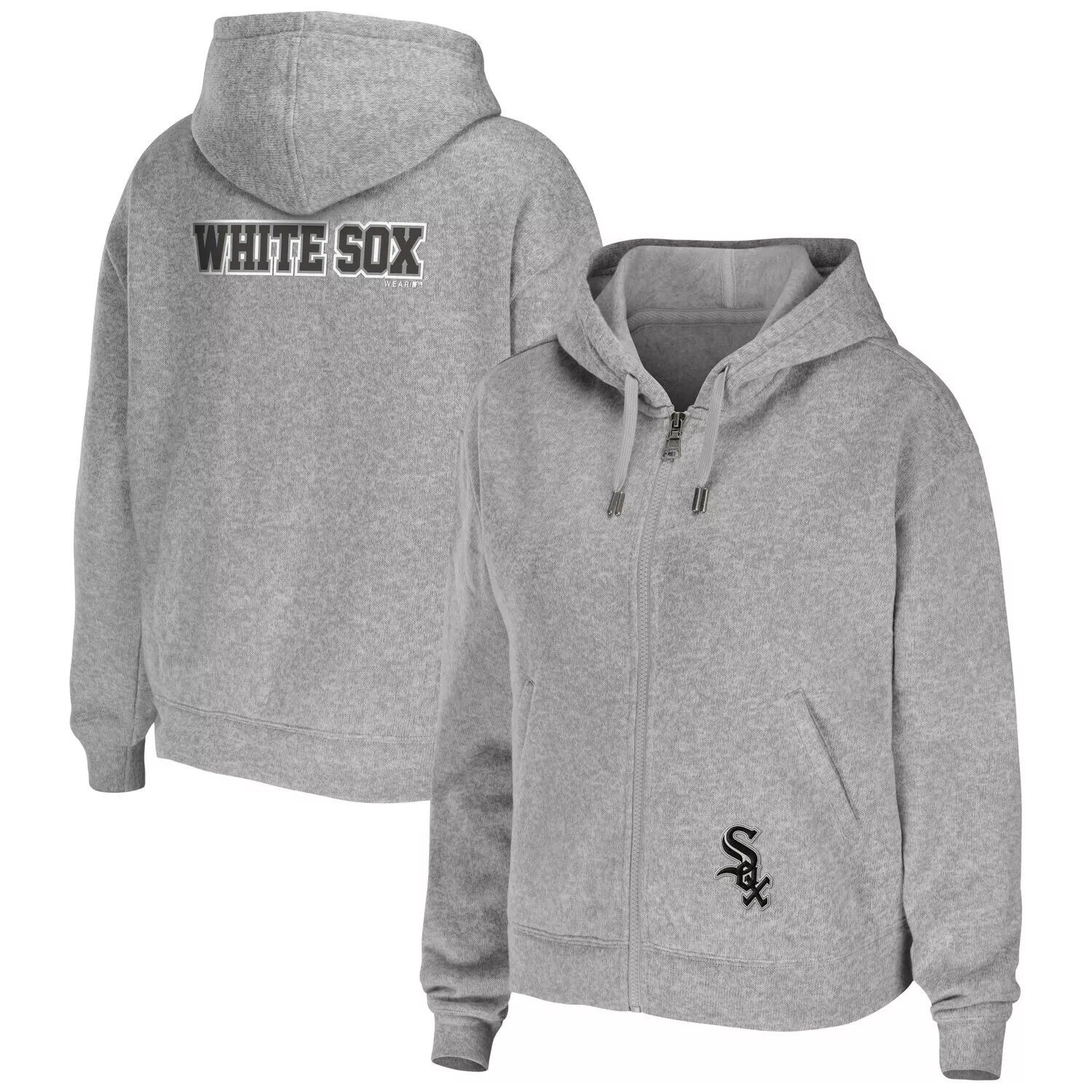 

Женская одежда от Erin Andrews: толстовка с капюшоном на молнии во всю длину Heather Grey Chicago White Sox