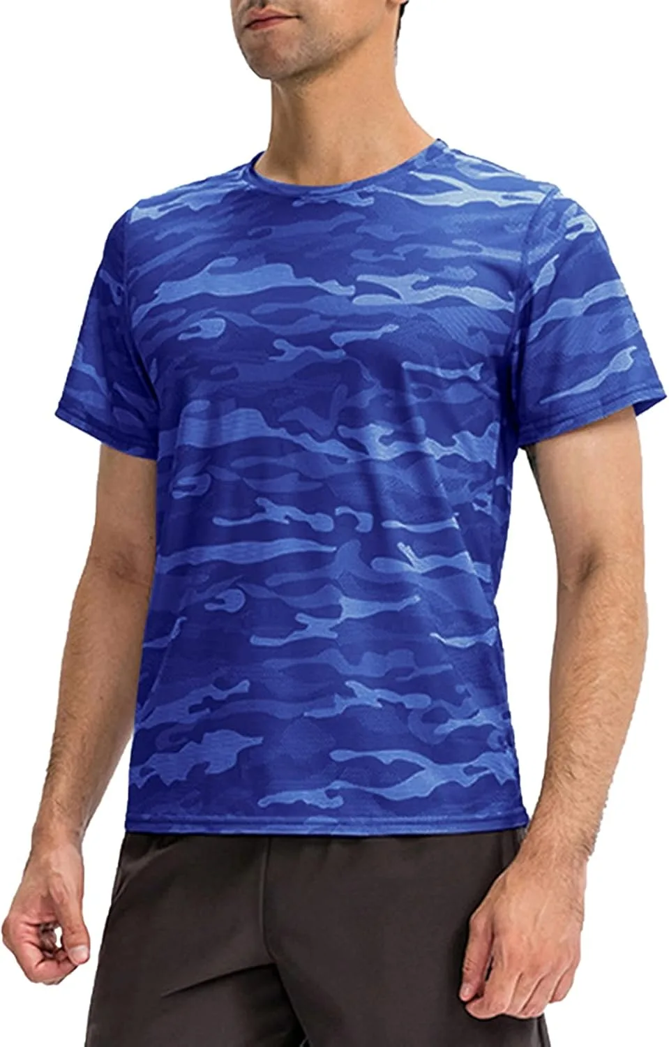 

Мужская спортивная футболка с коротким рукавом Moisture Wicking для бега и тренажерного зала Yimutian