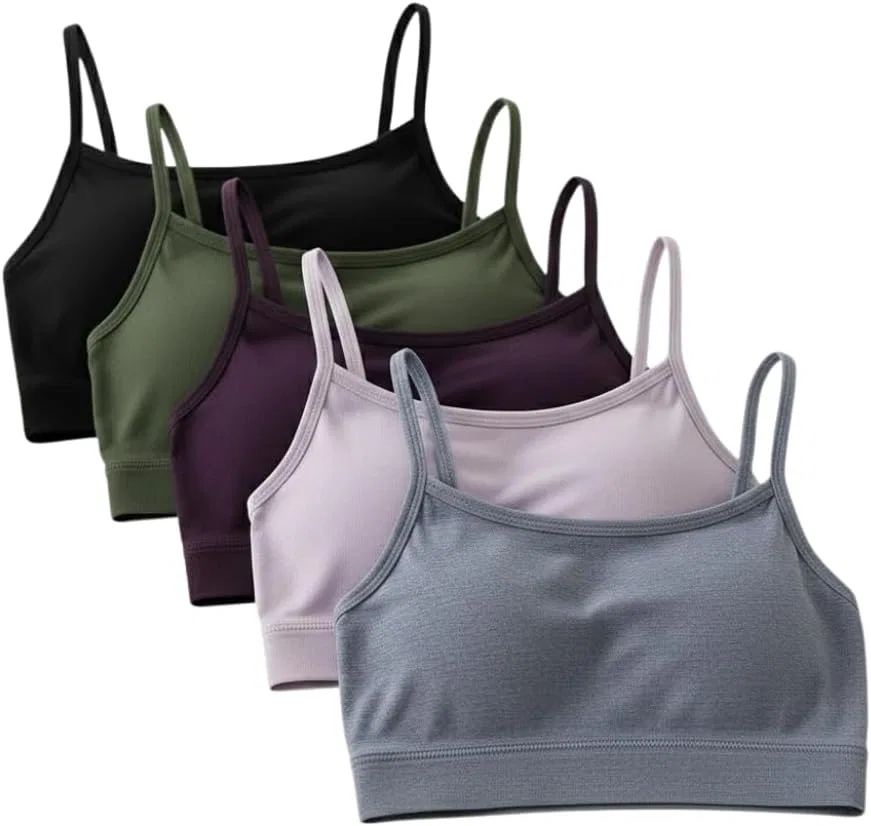 Спортивный бюстгальтер, 6 шт., регулируемый, Black/Heather Grey/Olive/Purple/Lilac/Dusk
