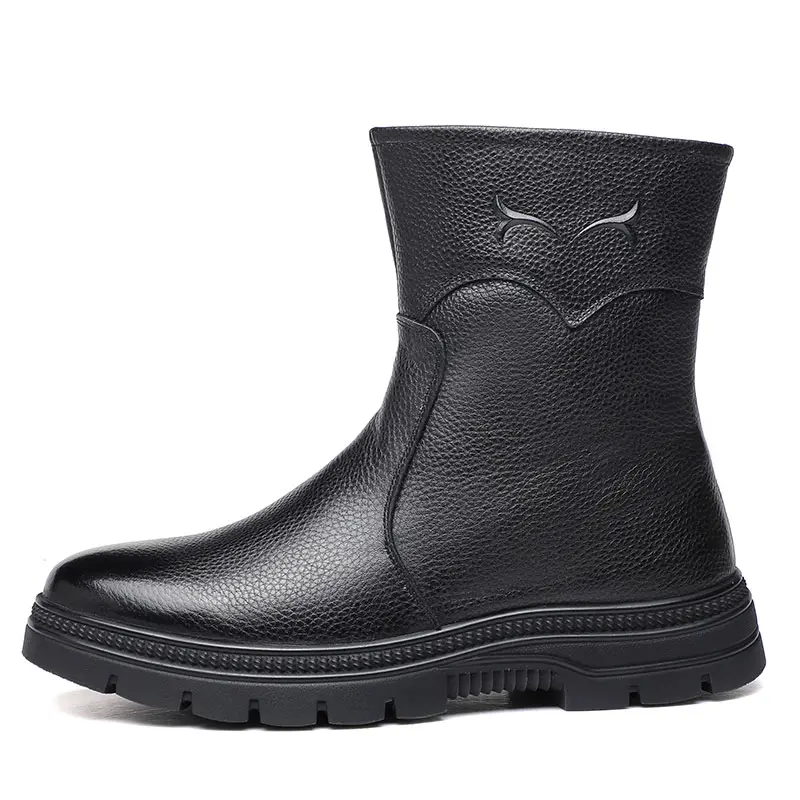 

Cachiotti Тёплые утеплённые противоскользящие высокие сапоги для мужчин с амортизацией Чёрные с подкладкой, цвет Black Padded