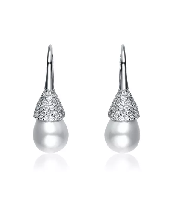 

Серьги-Шарики из стерлингового серебра с кубическим цирконием и жемчугом Genevive, silver